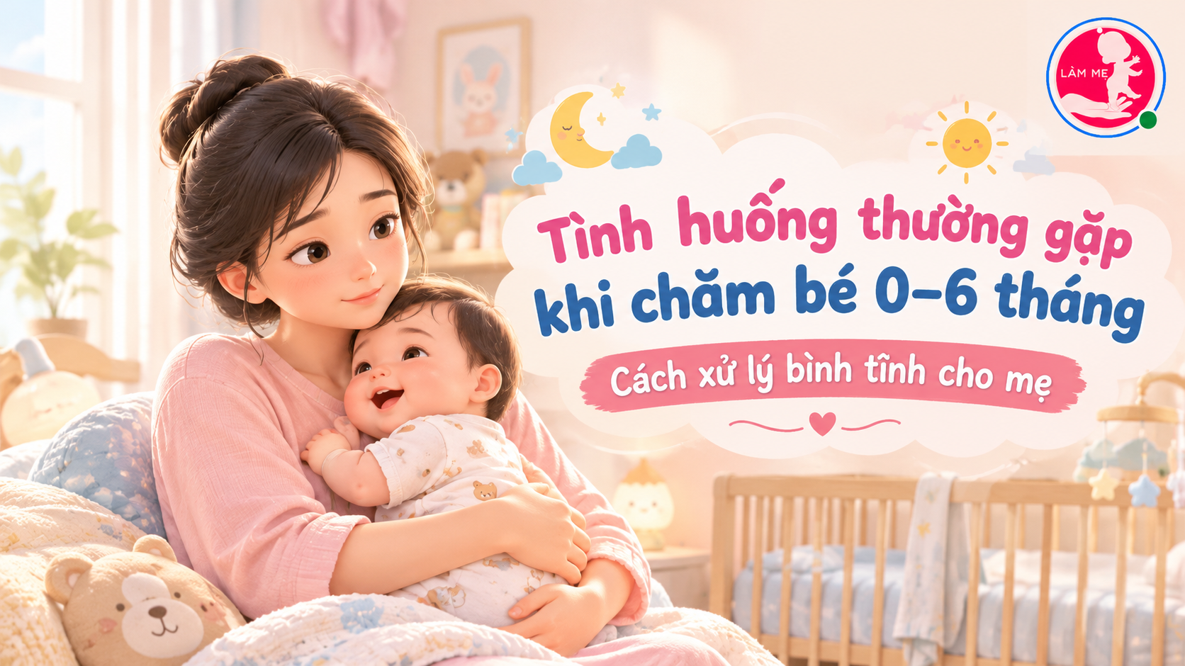 Tình huống thường gặp khi chăm bé 0–6 tháng và cách xử lý bình tĩnh cho mẹ